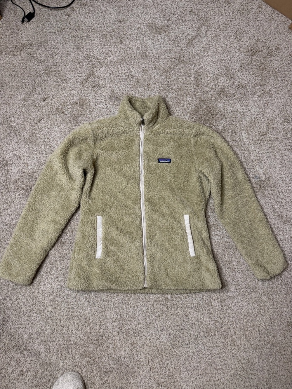 Patagonia Light Olive Sherpa Full-Zip Jacket